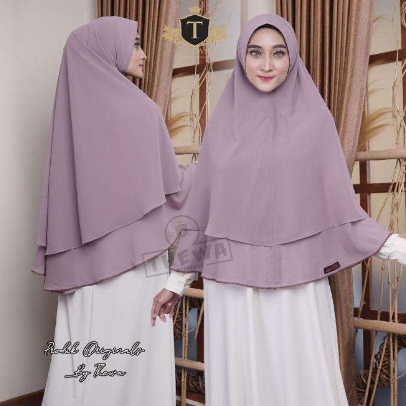 Thewa hijab // khimar ceruty pet antem piscot // hijab dua layer // hijab instan // bergo pet