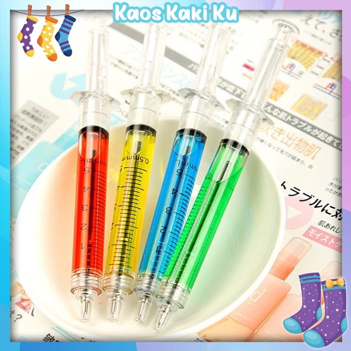 

Pulpen Jarum Suntik Lucu Korean Syringe Ballpoint Pen Souvenir