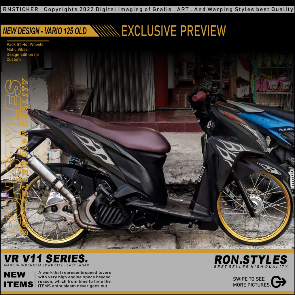 CUTTING STICKER STRIPING VARIO 125 OLD NON LED STIKER VARIO LAMA MOTIF API STRIPING VARIO BOLHAM CUT