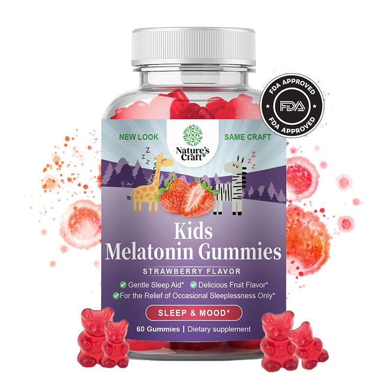 Melatonin Gummies for Kids Sleep Support - Hassle-Free Kids Melatonin Gummies for Mood Support -