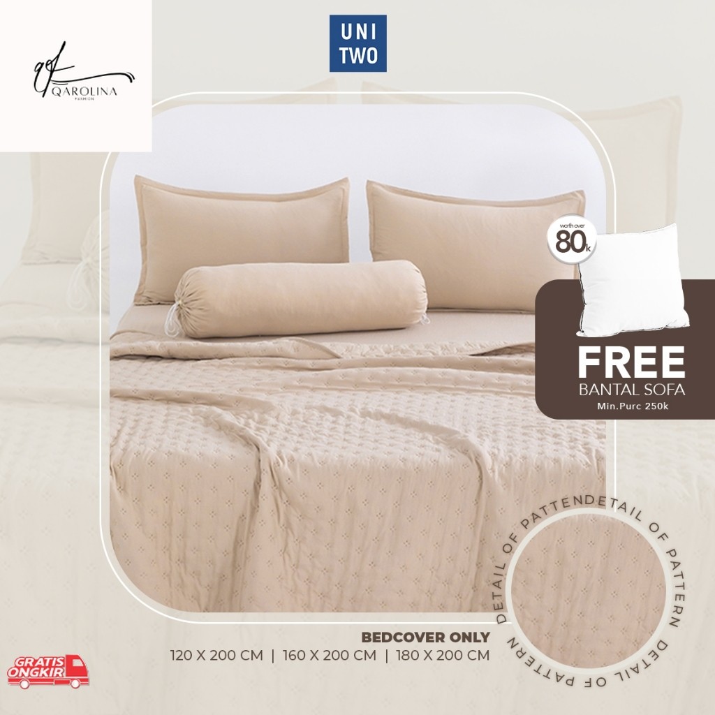 Selimut Nyaman / UNITWO [BED COVER ONLY] Bed Cover Selimut Tidur Lembut Motif Polos - Soft Blanket S