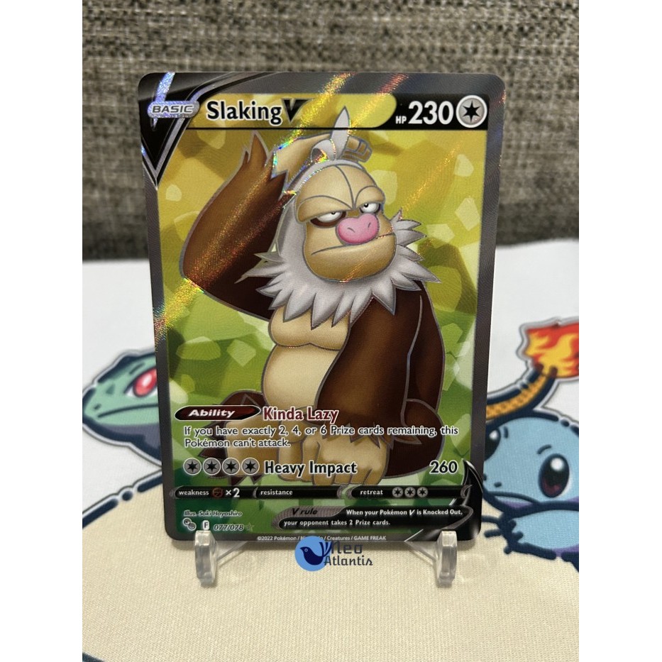 Pokemon TCG English Slaking V - 077/078 - Full Art Ultra Rare Pokemon Go