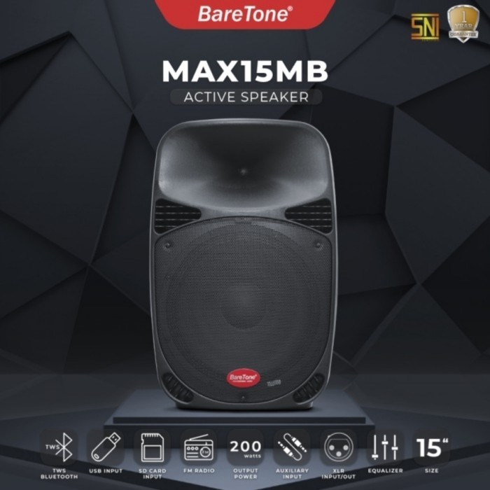 Speaker Aktif BareTone MAX15MB / MAX 15MB 15 Inch