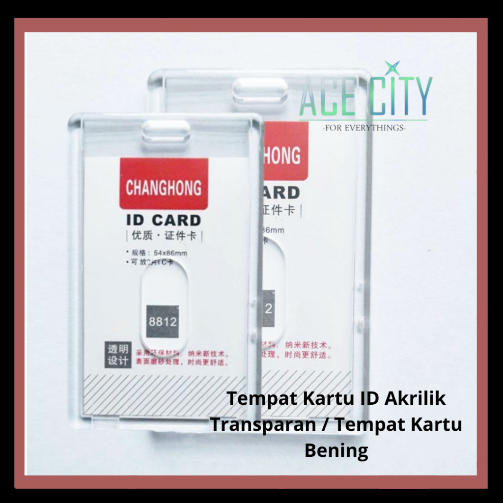 

Tempat Kartu ID Akrilik Transparan / ID Card Holder