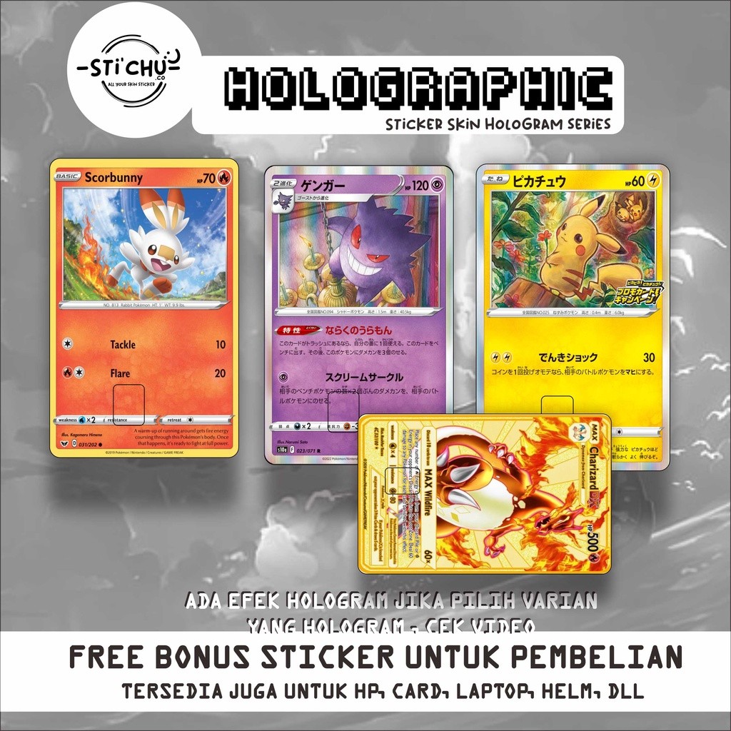 

PROMO Sticker Kartu Atm Skin Card HOLOGRAM poke flazz emoney dll BIsa custom