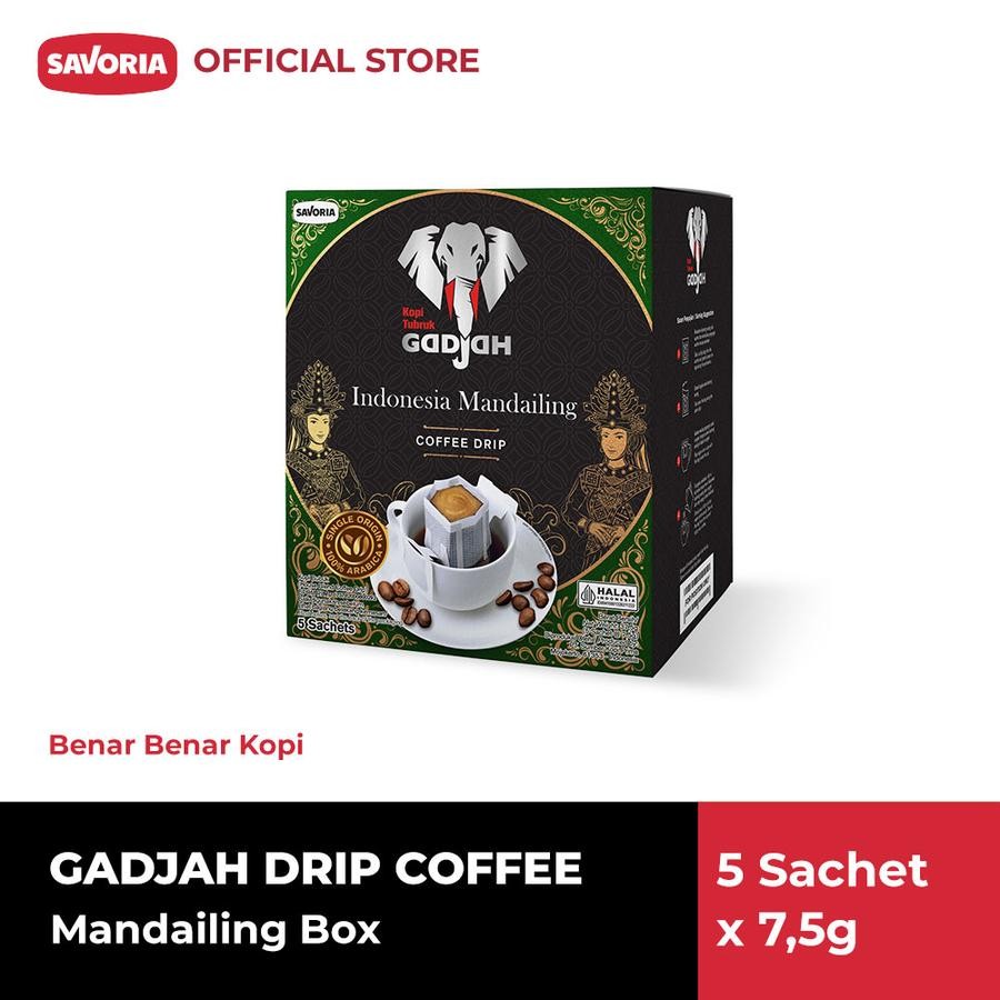 

[Clearance ED Oct - Nov 25] Kopi Tubruk Gadjah Drip Indonesia Mandailing Box - isi 5 Sachet x 7.5g