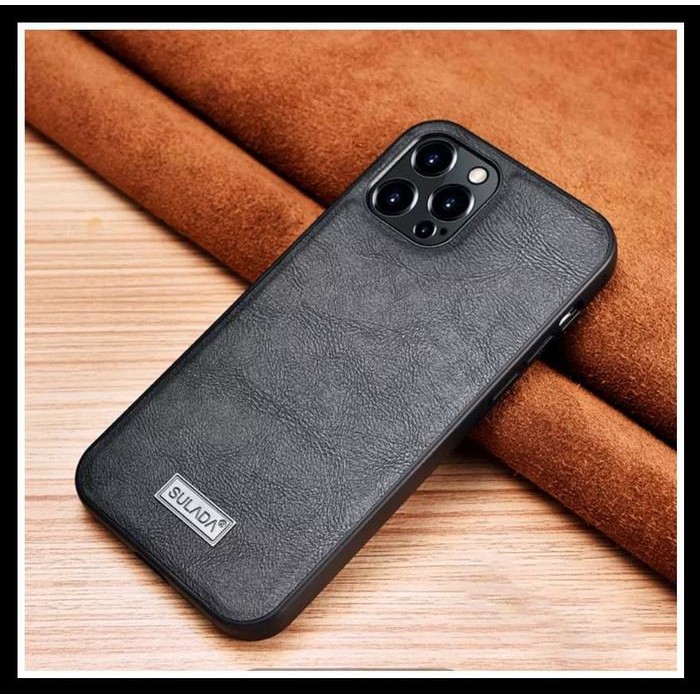 IPHONE SE 3 SE3 2022 CASE SULADA LEATHER ORIGINAL HARD SOFT COVER PC - HITAM., IPH SE 3 2022