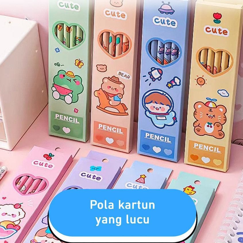 

Maolili - PENSIL TULIS ISI 6PCS / SET PENSIL TULIS H510 MOTIF + PENGHAPUS / PENSIL SET LUCU / AALAT TULIS PENSIL