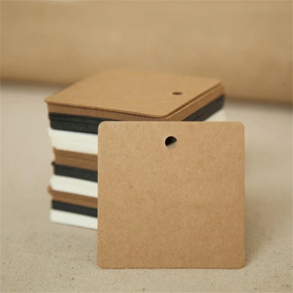 

490pcs 6x6cm Square Hang Tags Blank Price Tags for Clothing