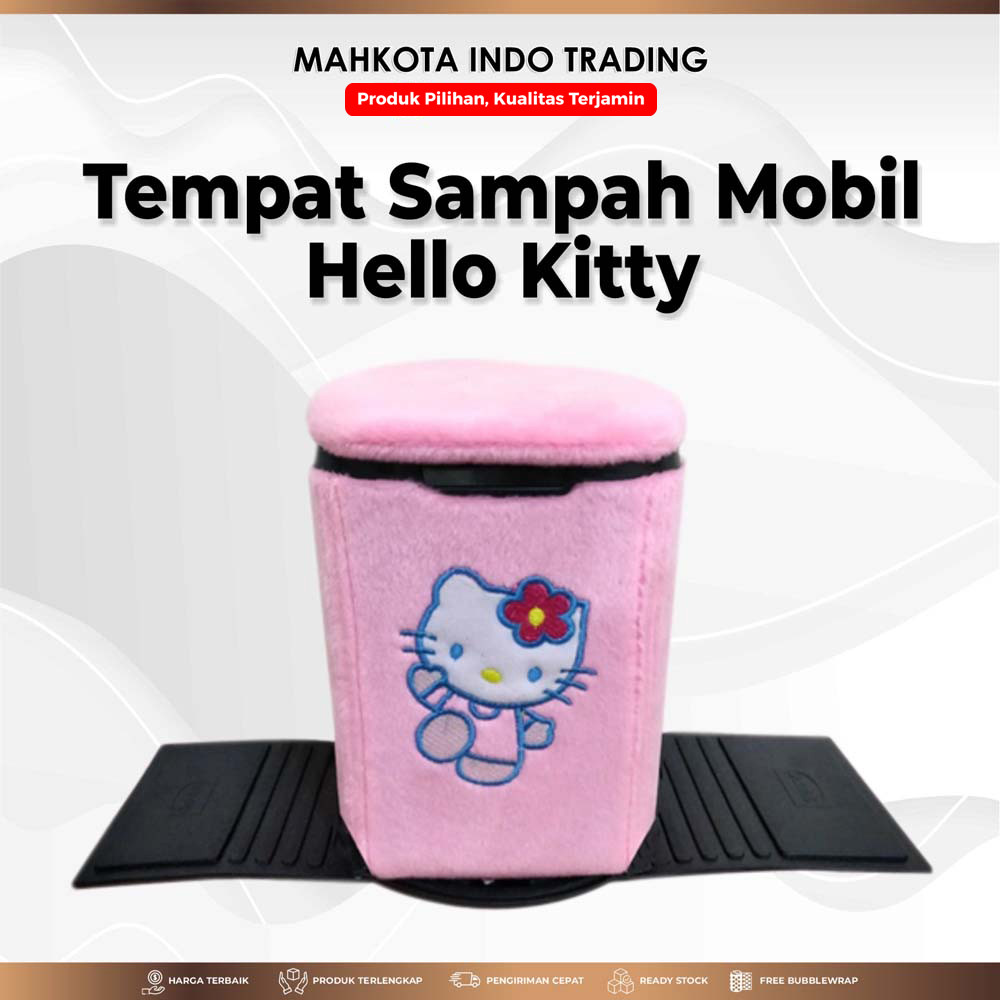 Tempat Sampah Mobil Hello kitty - Tempat Sampah Mobil Karakter Pink Hello Kitty