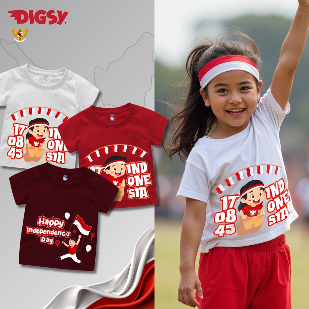 Baju Kaos Bayi Sampai Dewasa Unisex – “Balap Karung” Kemerdekaan | Katun Combed 30s Idn-1