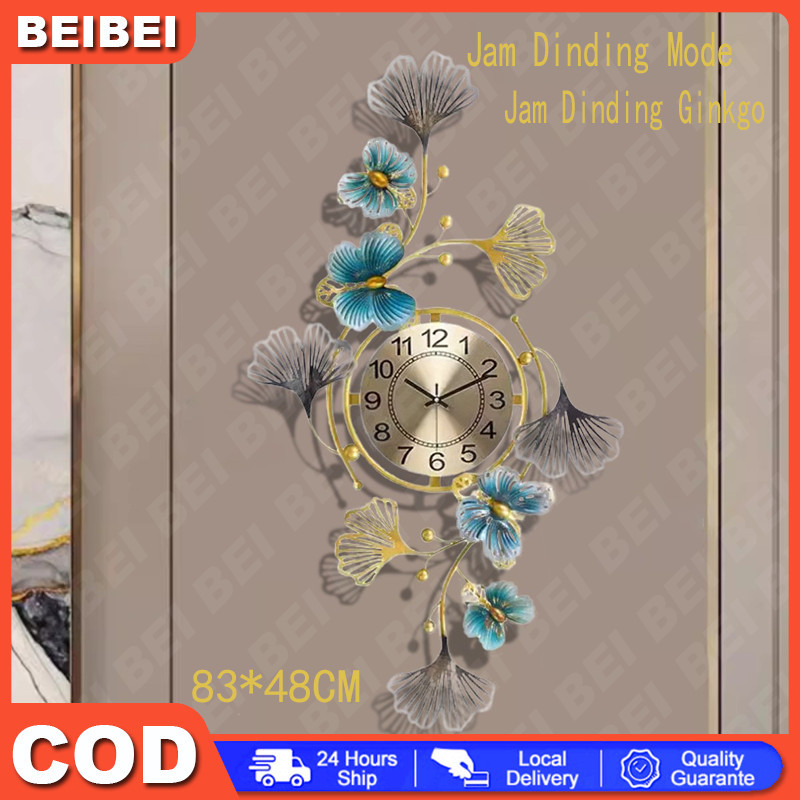 Jam Dinding Jam Dinding Jam Dinding Jam Dinding Restoran Ruang Tamu Pola Bunga Mewah 83 * 48cm