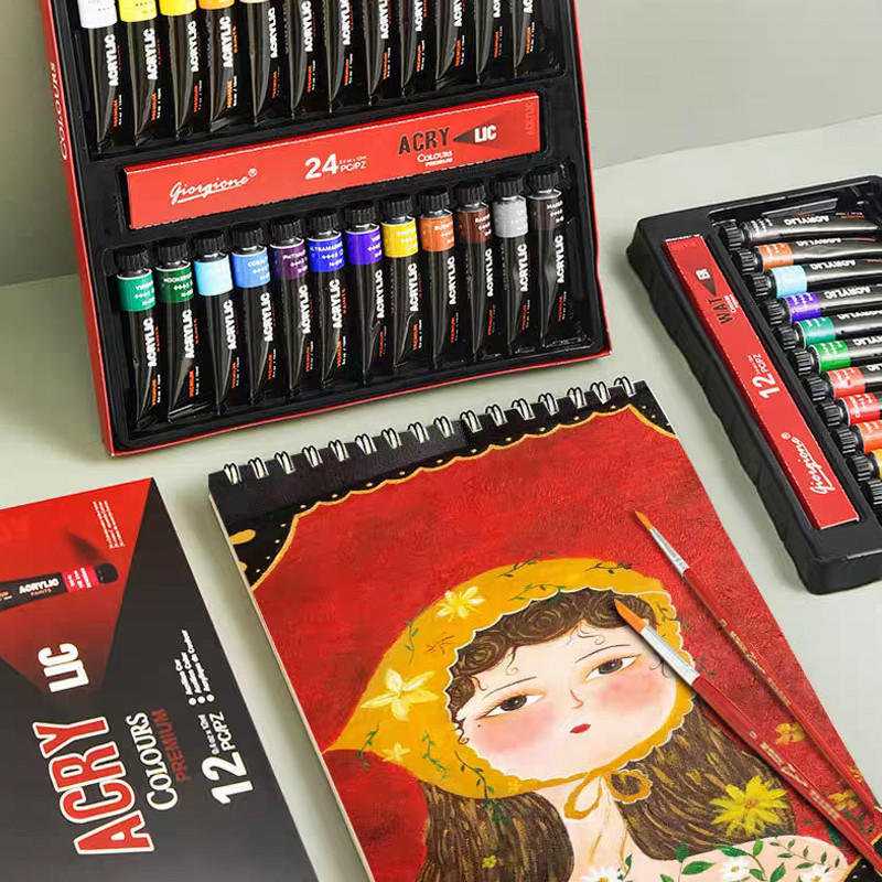 

Acrylic Paint Set Cat Akrilik Set 12/24/30 Warna 12ml Lukis Kanvas Acrylic Dasar/Primer