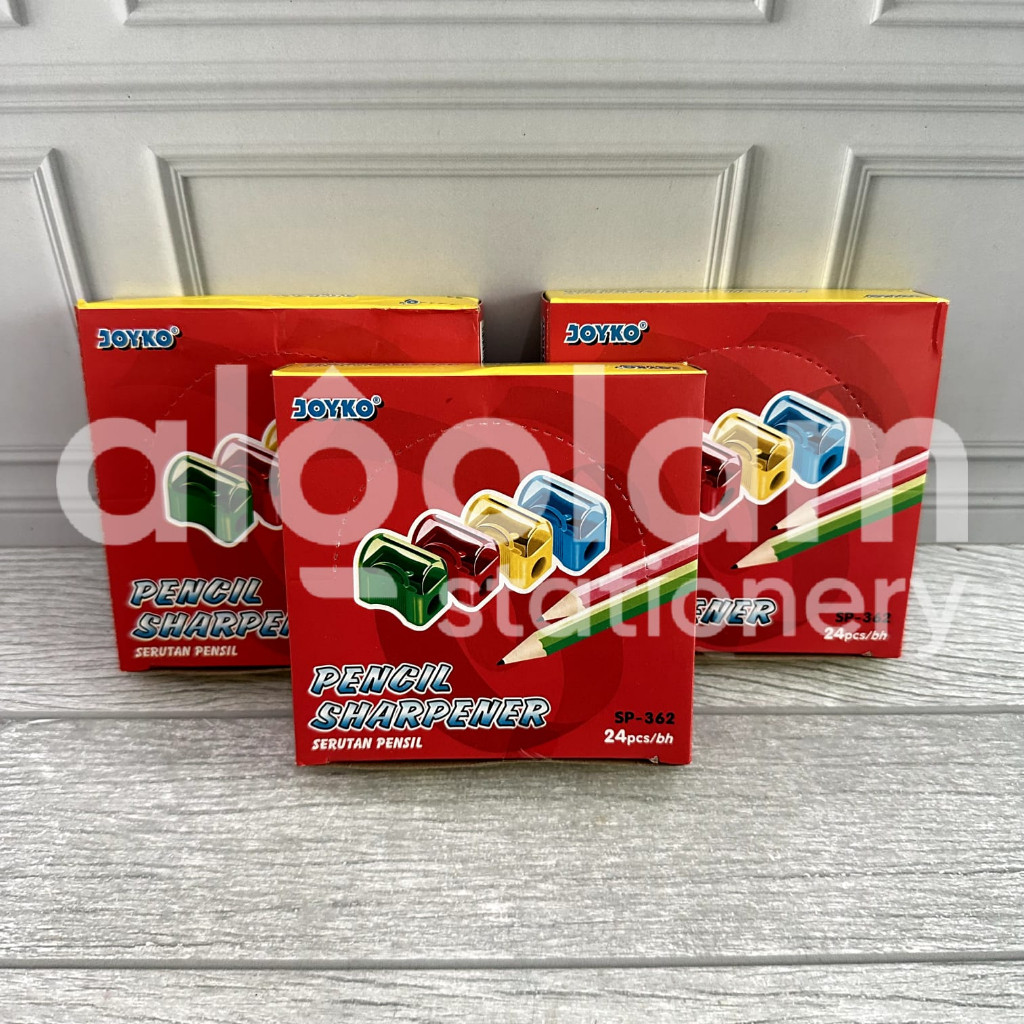 

SATU PACK ( 24 PCS ) Serutan Pensil Rautan Pensil Roti Joyko SP-362 lengkap