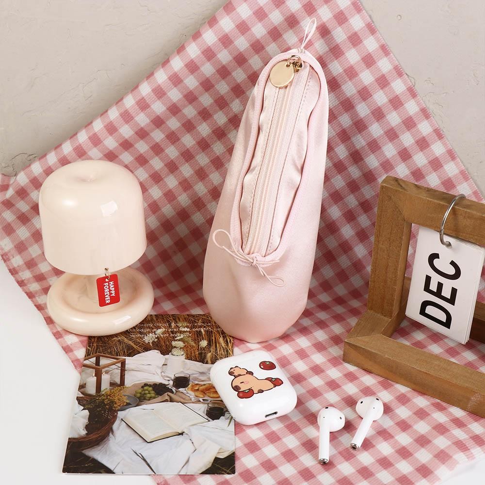 

Large Capacity Ballet Shoes Pencil Case Cute Design Makeup Bag Satin Stationery Bag Pencil Holder Desktop Organizer