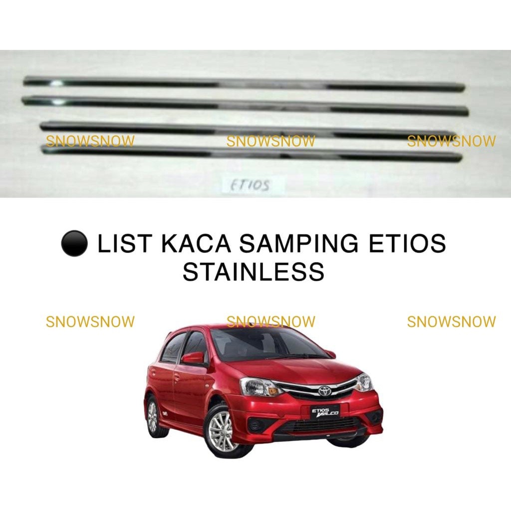 List Kaca Samping Toyota Etios Stainless - LIST CHROME KACA MOBIL ETIOS VALCO - VARIASI MOBIL ETIOS