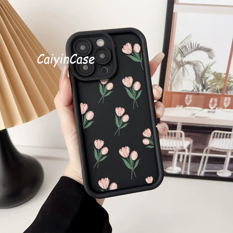 Case Vivo 15s Y17s Y12 Y21 Y20 Y16 Case Vivo Y22 Y27 Y28 Y36 Y50 Y91c Bunga Tulp Case Vivo S1 Pro V1
