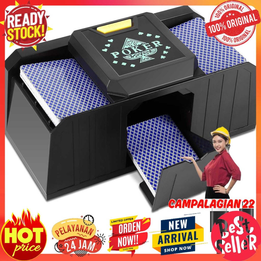 SIL Mesin Kocok Kartu Otomatis 2 Deck Shuffle Machine Bridge UNO Games - S-44