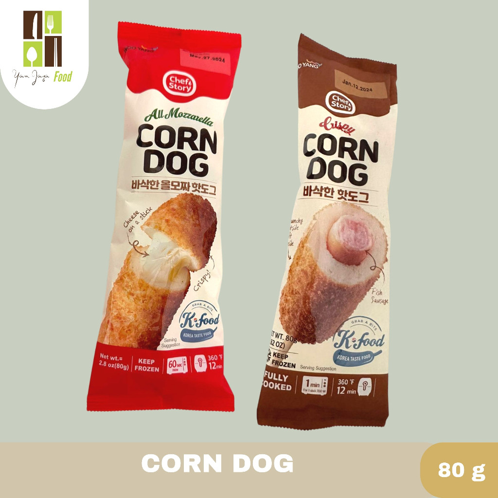 

Wooyang Corndog Mozzarella / Corn Dog Cheese Mozzarella / Corn Dog Sosis Ikan 80g [1 Pcs]