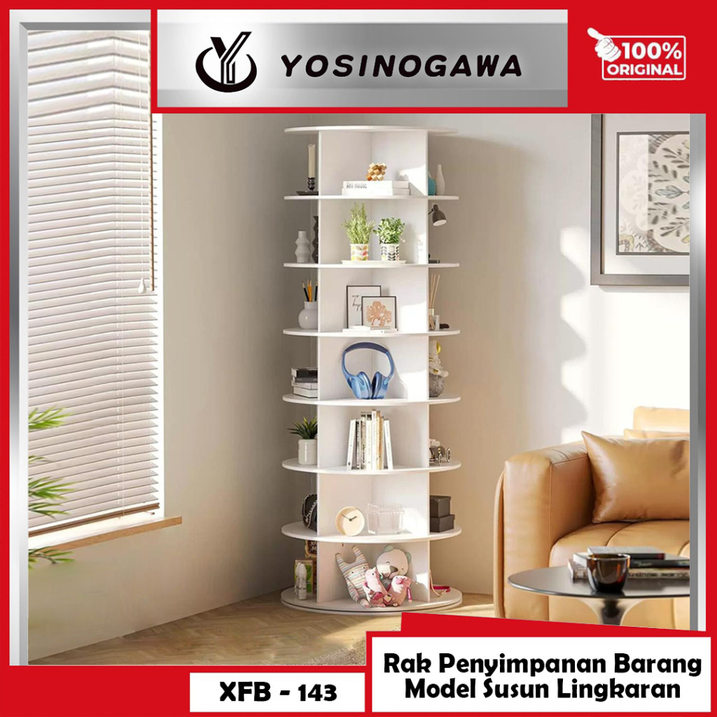 Yosinogawa - Rak Sepatu Berputar untuk Pusat Perbelanjaan, Rak Display Sepatu, Rak Penyimpanan Lanta
