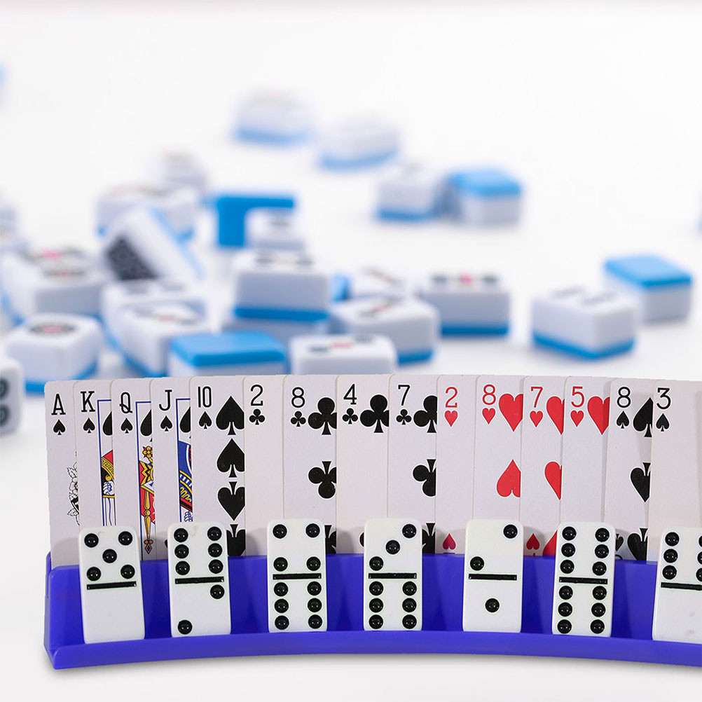 

2pcs Card Holder Base Stand Plastic Board Game Display Domino Rack Storage Travel Multifunctional Trays Bridge