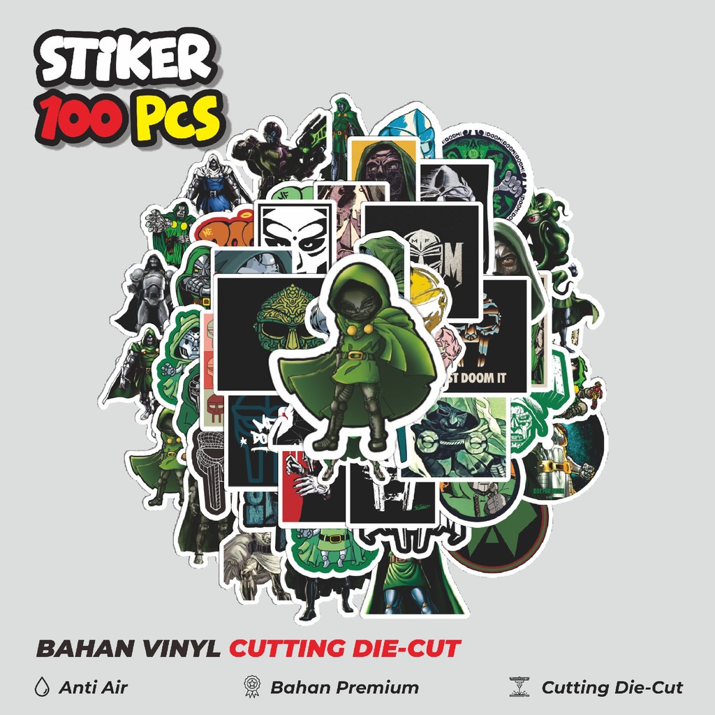 

Terbaru! 50 pcs Stiker MF Doom Series Dekorasi Lucu Kreatif untuk Notebook, Skateboard, HP