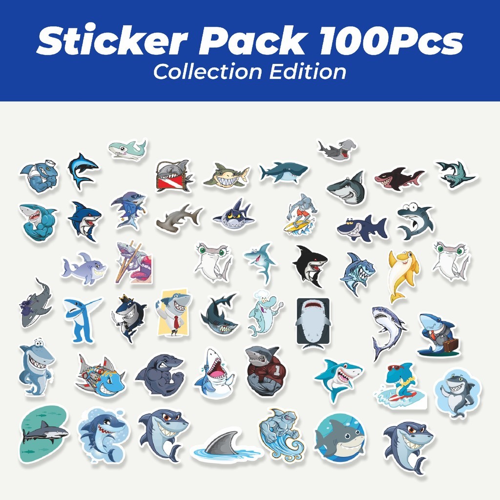 

Hot Stiker Hewan Shark [Hiu] Lucu Anti Air Stikers Berperekat Waterproof Sticker Decal Buat Motor Helm Buku Journal Koper Casing HP Laptop Botol Minum