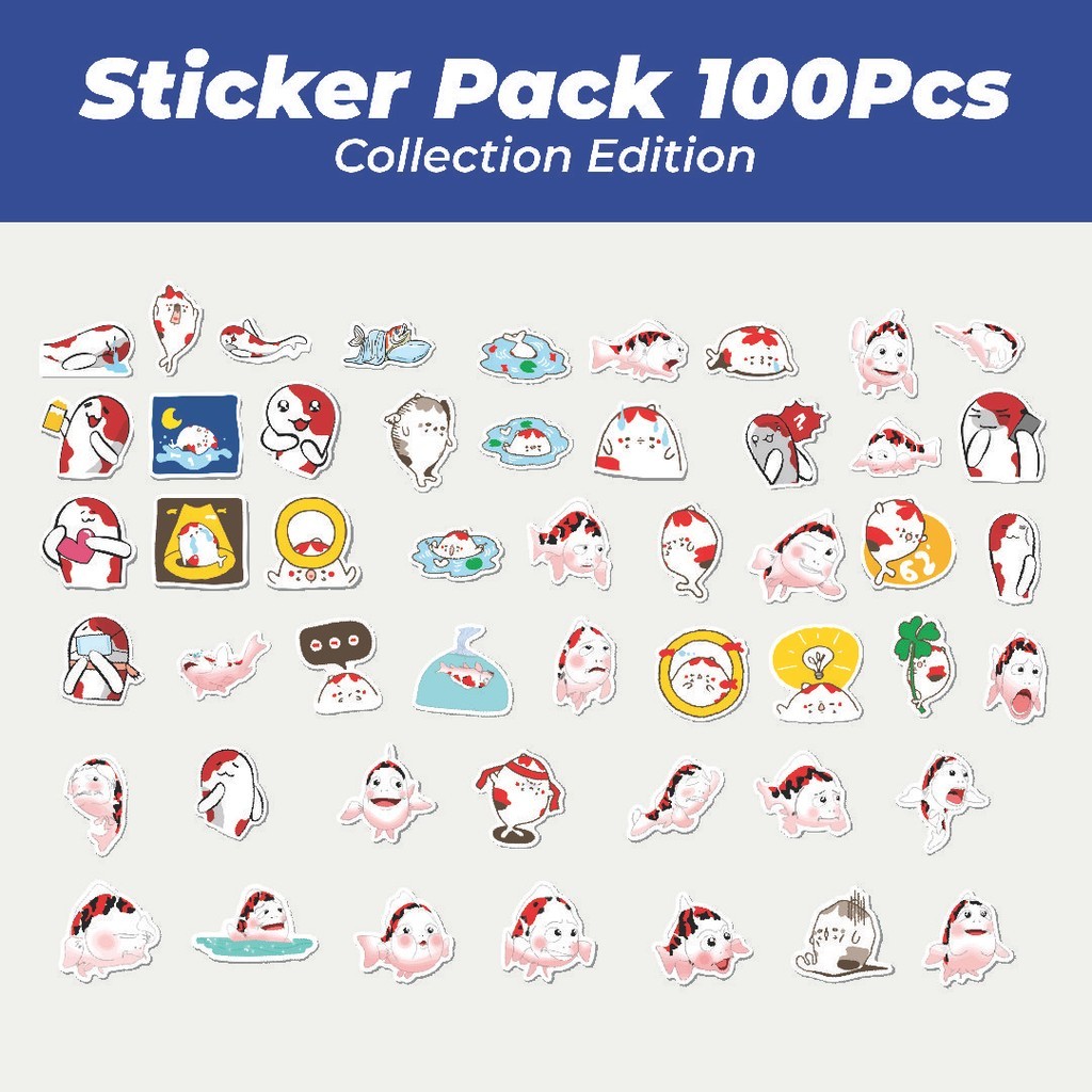 

Hot Stiker Hewan Ikan Koi Lucu Anti Air Stikers Berperekat Waterproof Sticker Decal Buat Motor Helm Buku Journal Koper Casing HP Laptop Botol Minum