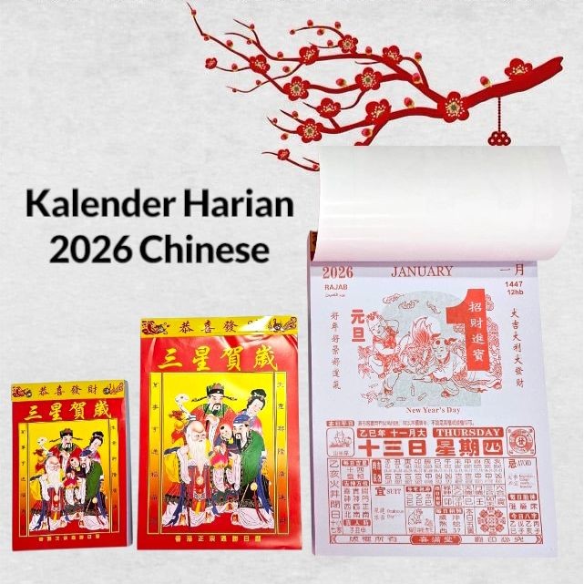 

Kalender Harian Sobek Cina 2026 Tahun Kuda / Kalender Gantung Robek Hari Unik & Elegan