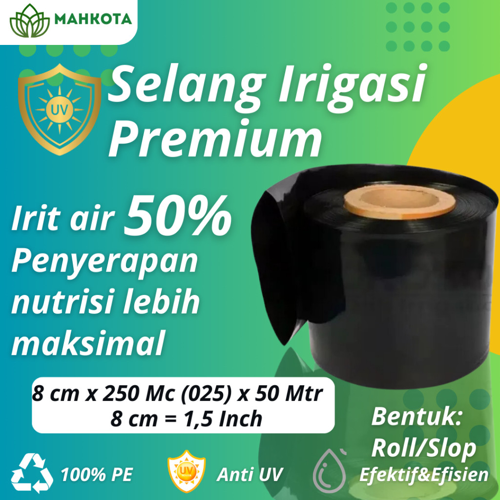 Selang Drip Selang Irigasi Hitam 1.5 Inch Panjang 50 Meter Tebal 250 Mikron