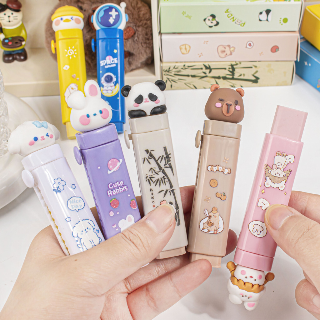 

TERMURAH!! PENGHAPUS MEKANIK MOTIF KARTUN CUTE GIRL AND CUTE BUNNY 3D KAWAII ISI 2 REFILL ERASER
