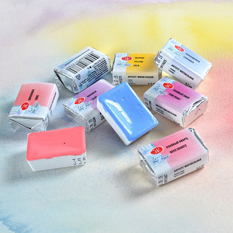 

Russian White Night Solid Watercolor Pigment Macaron New Color System Single Block Pigment Art Watercolor Painting Creation