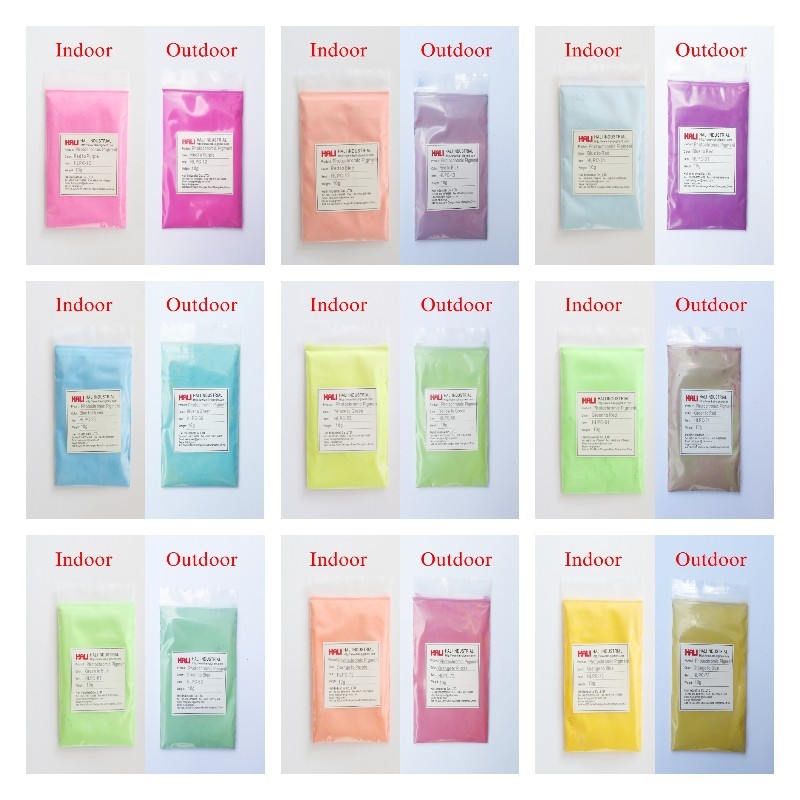 

10 gram green to red color photochromic pigment powder Item:HLPC-61