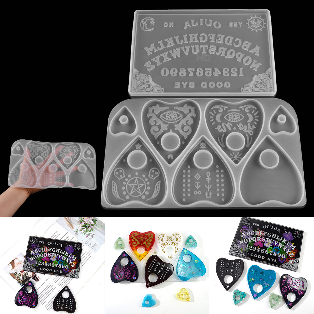 

Ouija Board Silicone Casting Mold Heart Shape Prophecy Board Divination Pendant Epoxy Resin Mold For DIY Crafts Gifts Decoration