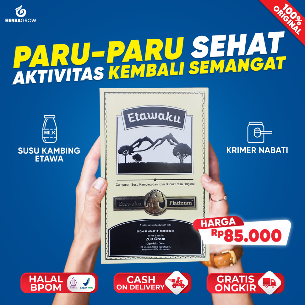 

Susu Etawaku Platinum Mengatasi Masalah Pernafasan Jaga Kesehatan Paru-paru Dari Polusi 100% Ori