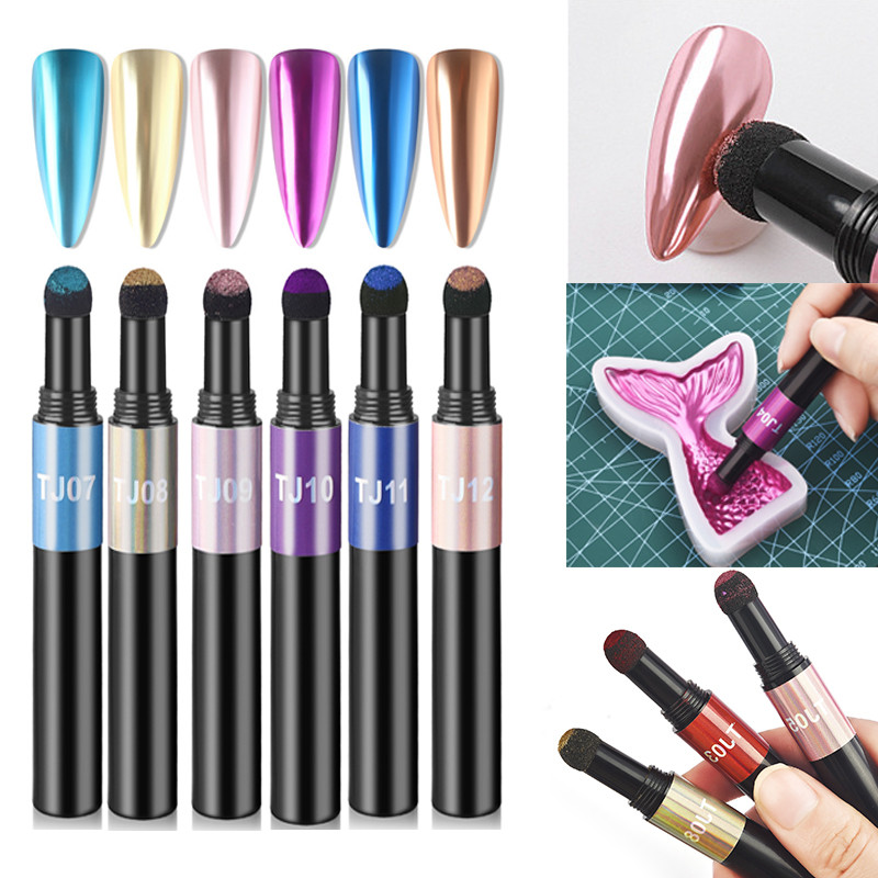 

Glitter Mirror Powder Air Cushion Magic Pen UV Epoxy Jewelry Tools Effect Chrome Pigment Powder Nail Decor DIY Craft Cushion Pen
