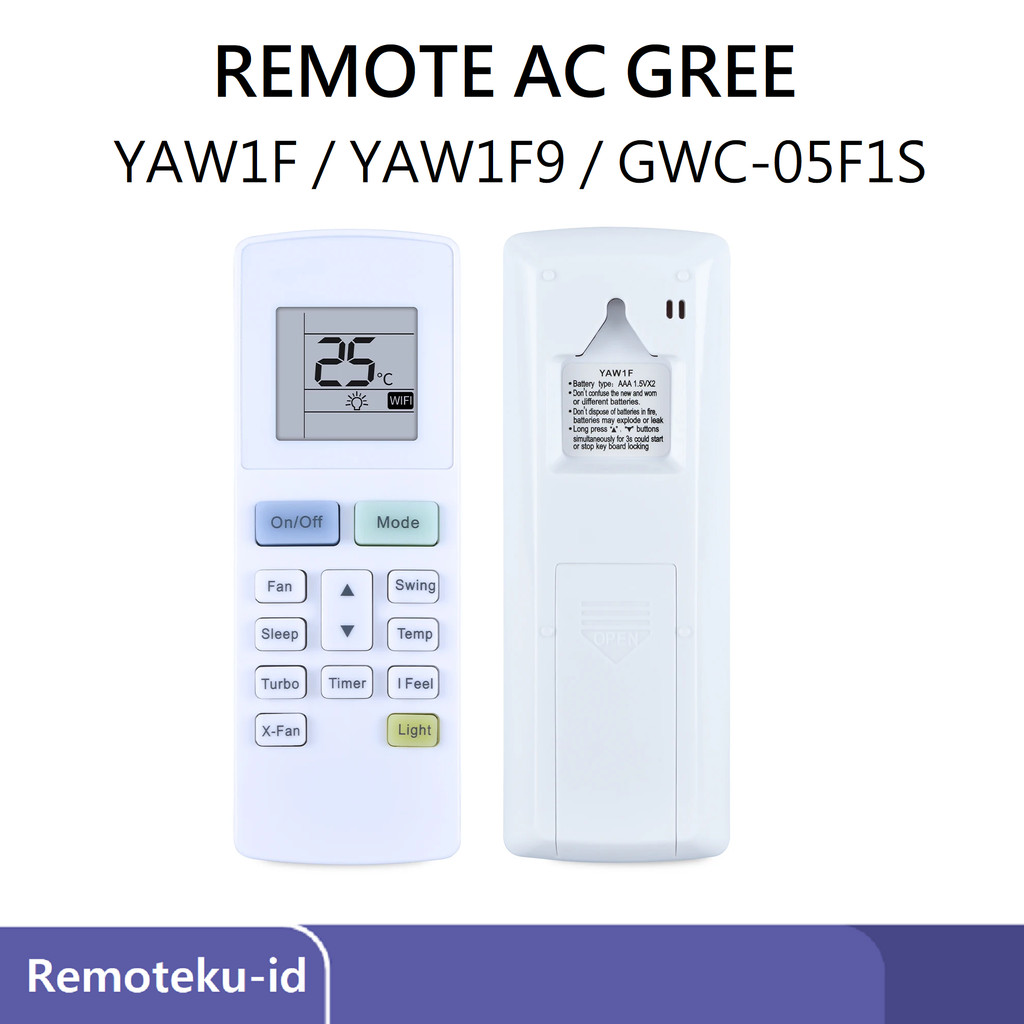 Remote AC Gree YAW1F / Remot AC Gree YAW1F9 GWC-05F1S