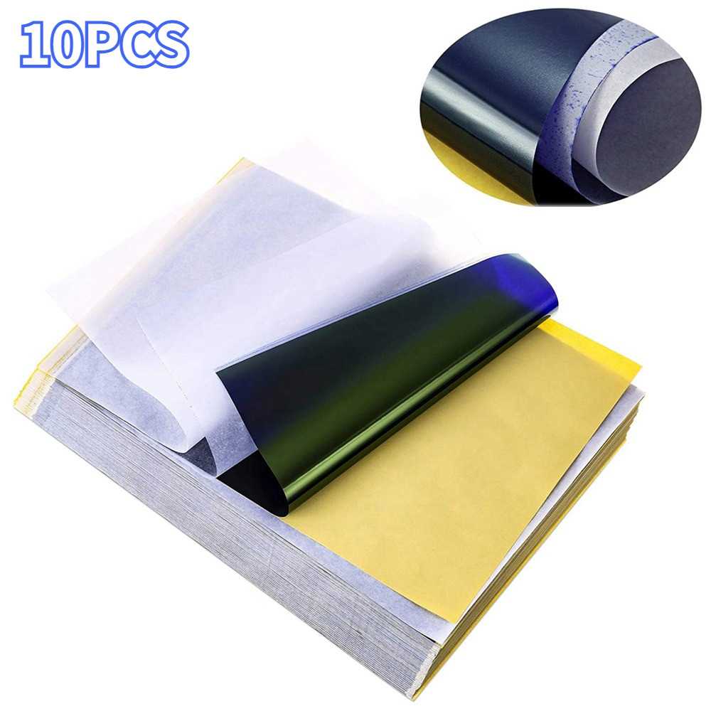 

10Pcs Kertas Tato/ Kertas Transfer Tatto/Kertas Karbon Tatto/ Carbon Thermal Tracing Transfer Stensil Kertas