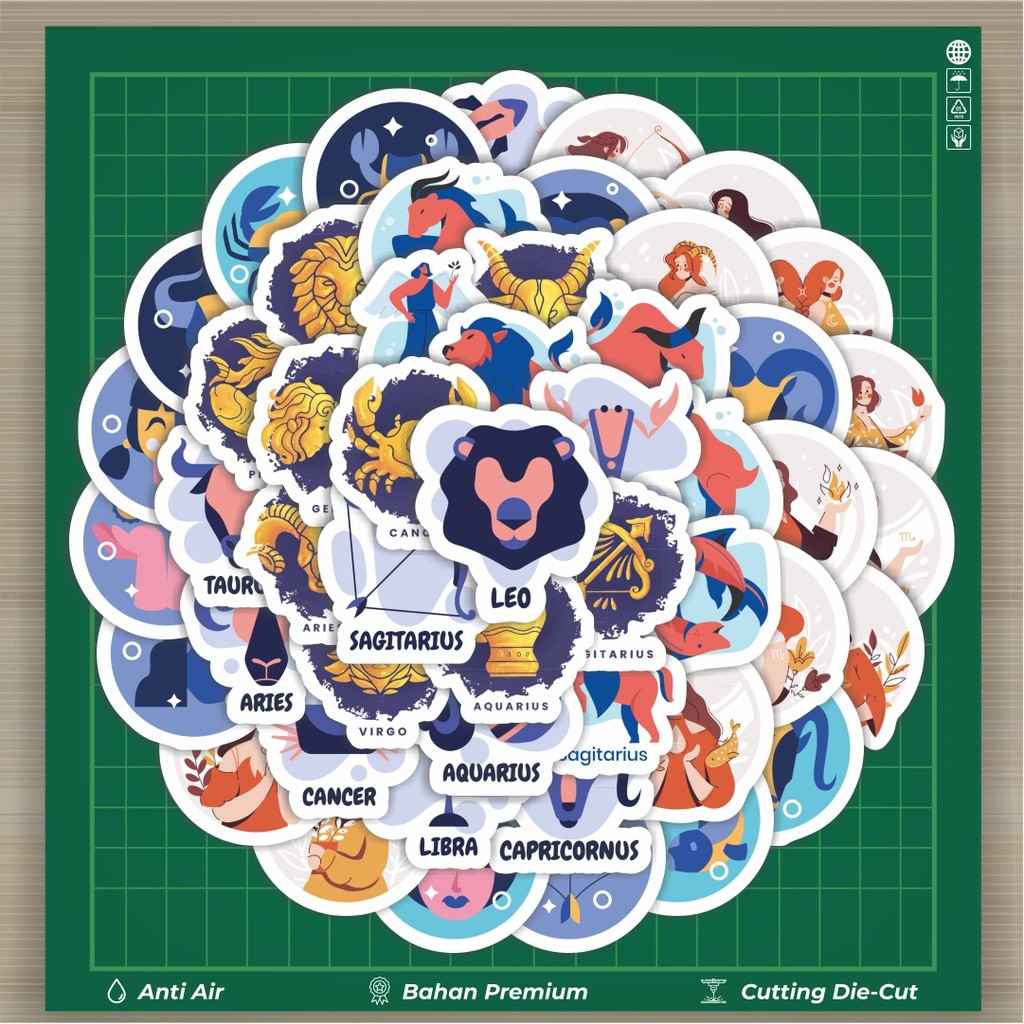 

HOT 50 PCS STIKER Stiker Zodiak Konstelasi Dekorasi Lucu Kreatif untuk Notebook, Skateboard, HP