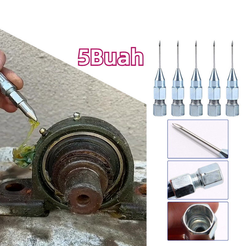 5Pcs Kepala Nepel Pompa Gemuk Kepala Nepel Grease Kepala Grease Gun Aksesori Pistol Grease