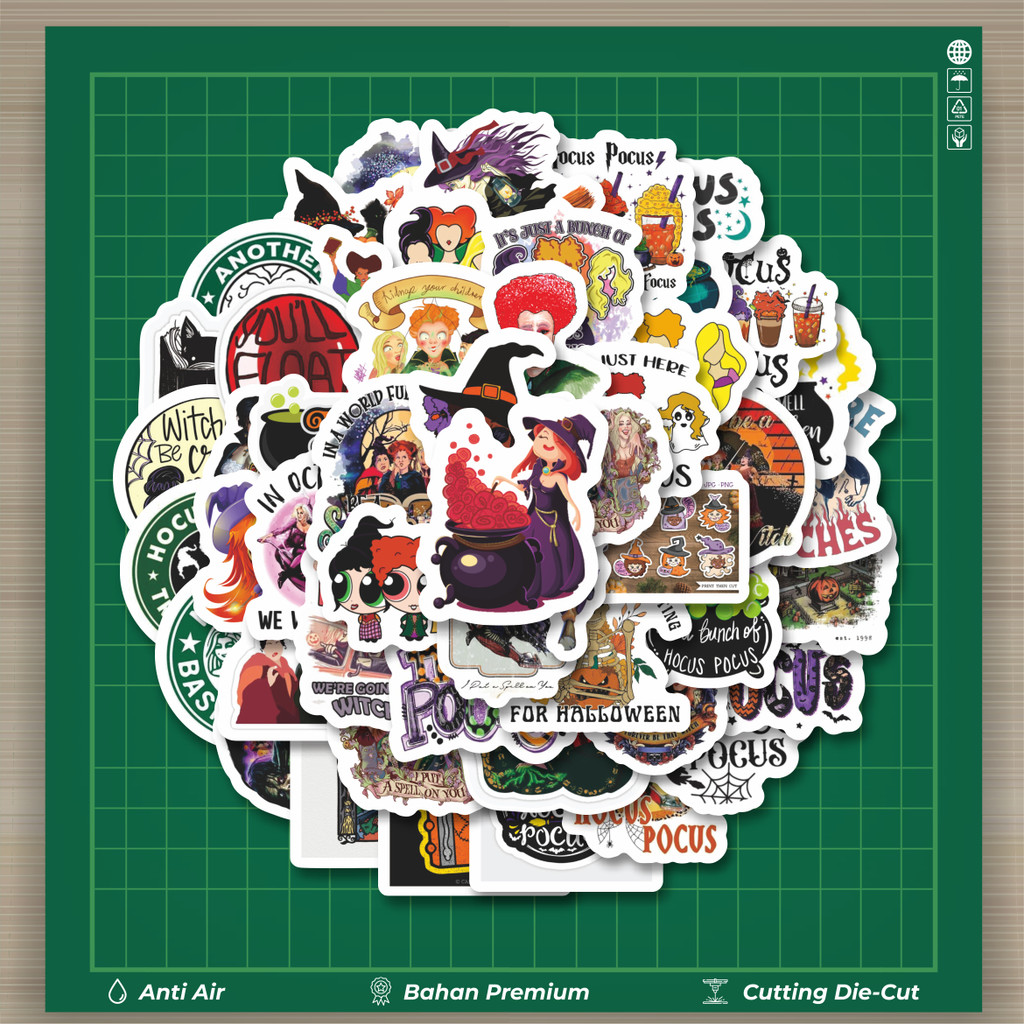 

HOT 50 PCS STIKER Stiker Kartun Hocus Pocus Witch / Penyihir Stiker Fashion Cars Decal Dingin Kartu Album Custom Vinyl Anti Air- Sticker Aesthetic Buku Journal Koper Casing HP Tablet Laptop Helm Motor Botol Minum