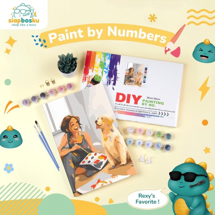 

PAINT BY NUMBER 20x30 CM KANVAS PAINTING WITH FRAME CAT KUAS - AESTHETIC LANDSCAPE - Artist's Dog