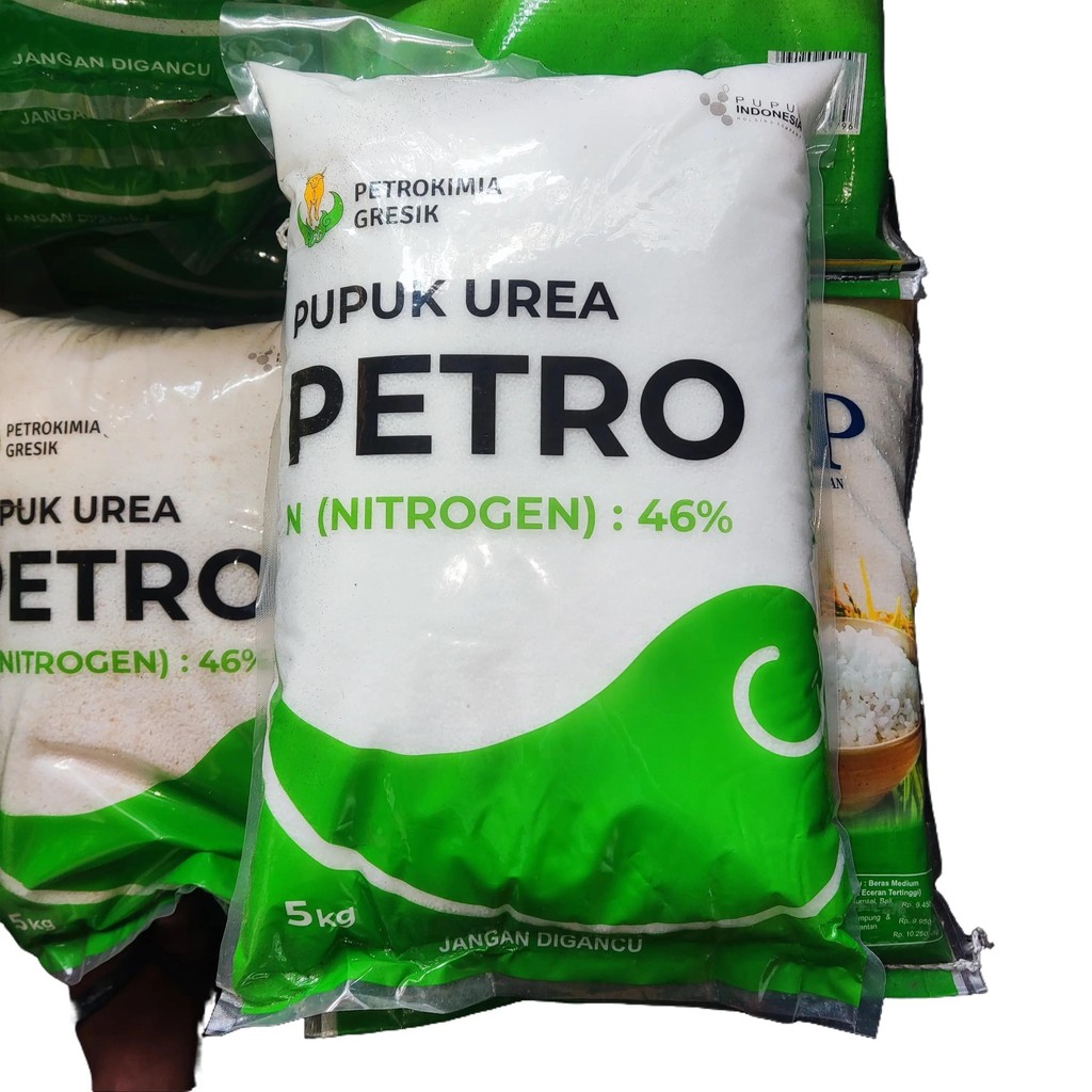 Petrokimia Gresik Pupuk Urea Petro 5kg dan Repack 1KG Butiran Putih Kadar Nitrogen 46% Meningkatkan 
