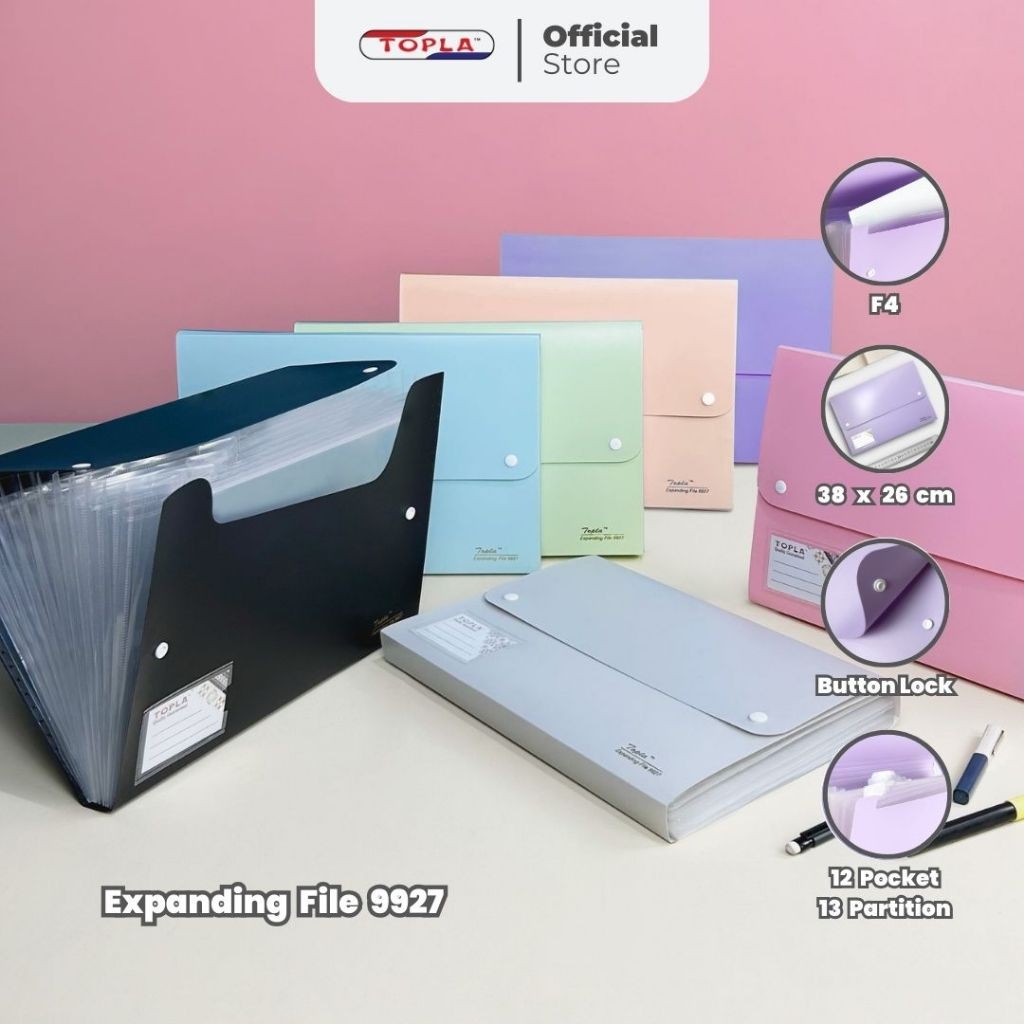 

Expanding File TOPLA 9927 Map Harmonika F4 isi 13 Slot Tempat Kertas