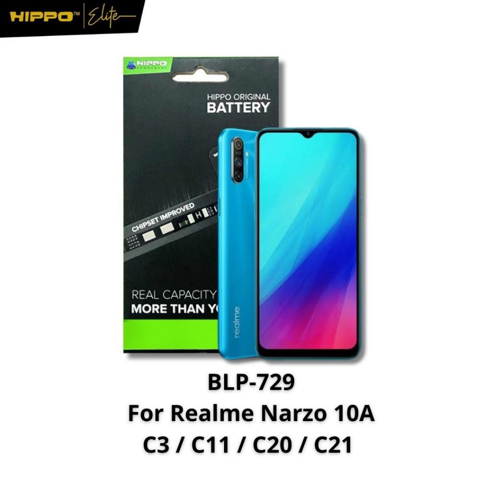 [ BAT HIPPO BLP729 ]- Hippo Baterai REALME NARZO 10A / BLP-729 / C3 / C11 / 5 / 5S / 5I / C21 / C20 