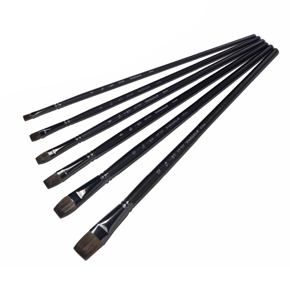 

6 pcs / set Squirrel Ink Watercolor Painting Brush Art Materials Oil Painting Artist Hair Brush for School Student Drawing Tool