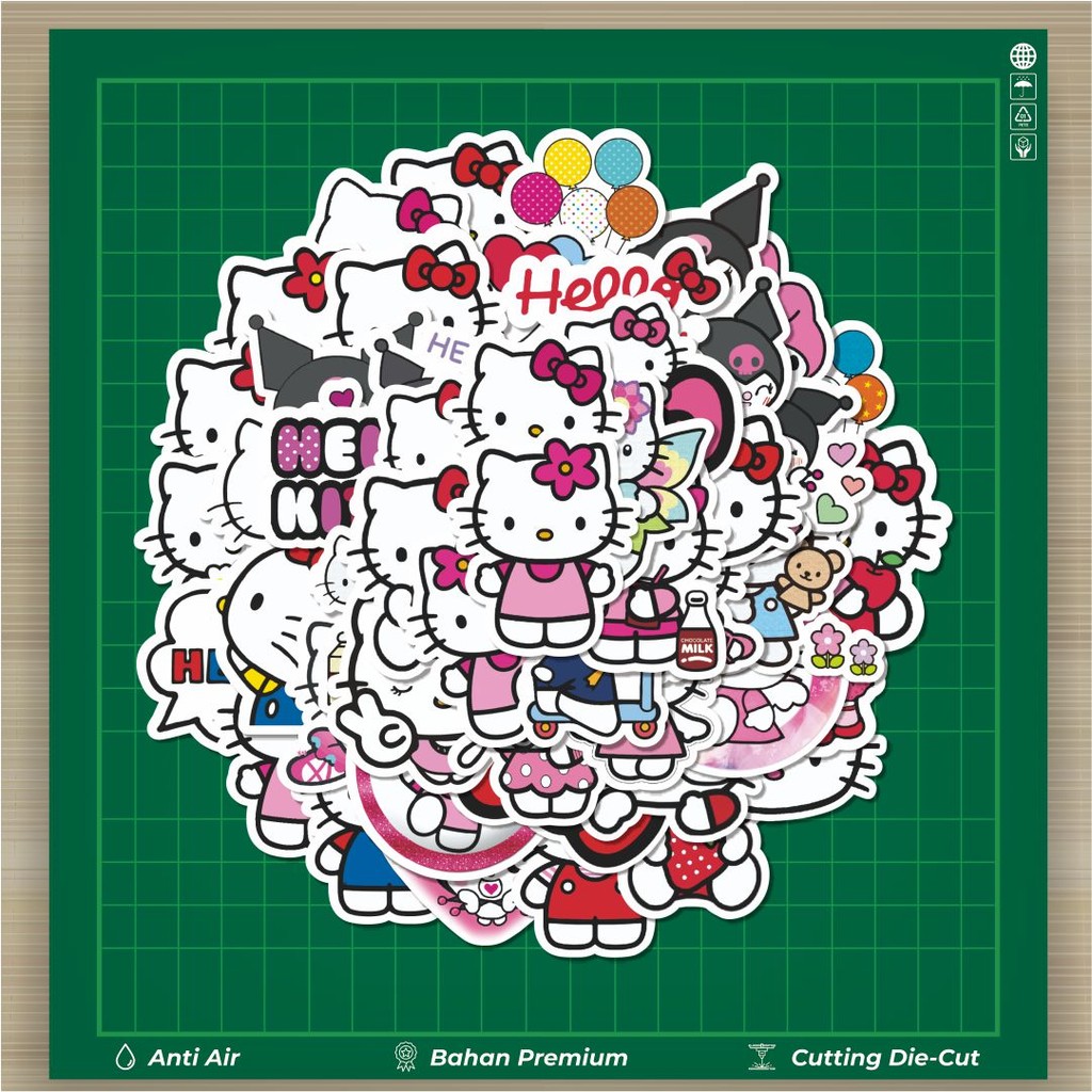 

HOT 50 PCS STIKER Stiker Kartun Hello Kitty V6 Stiker Fashion Cars Decal Dingin Kartu Album Custom Vinyl Anti Air- Sticker Aesthetic Buku Journal Koper Casing HP Tablet Laptop Helm Motor Botol Minum