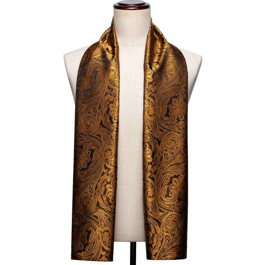 

New Fashion Men Women Scarf Gold Paisley Scarf Autumn Winter Casual Business Suit Shirt Scarf 160*50cm Barry.Wang