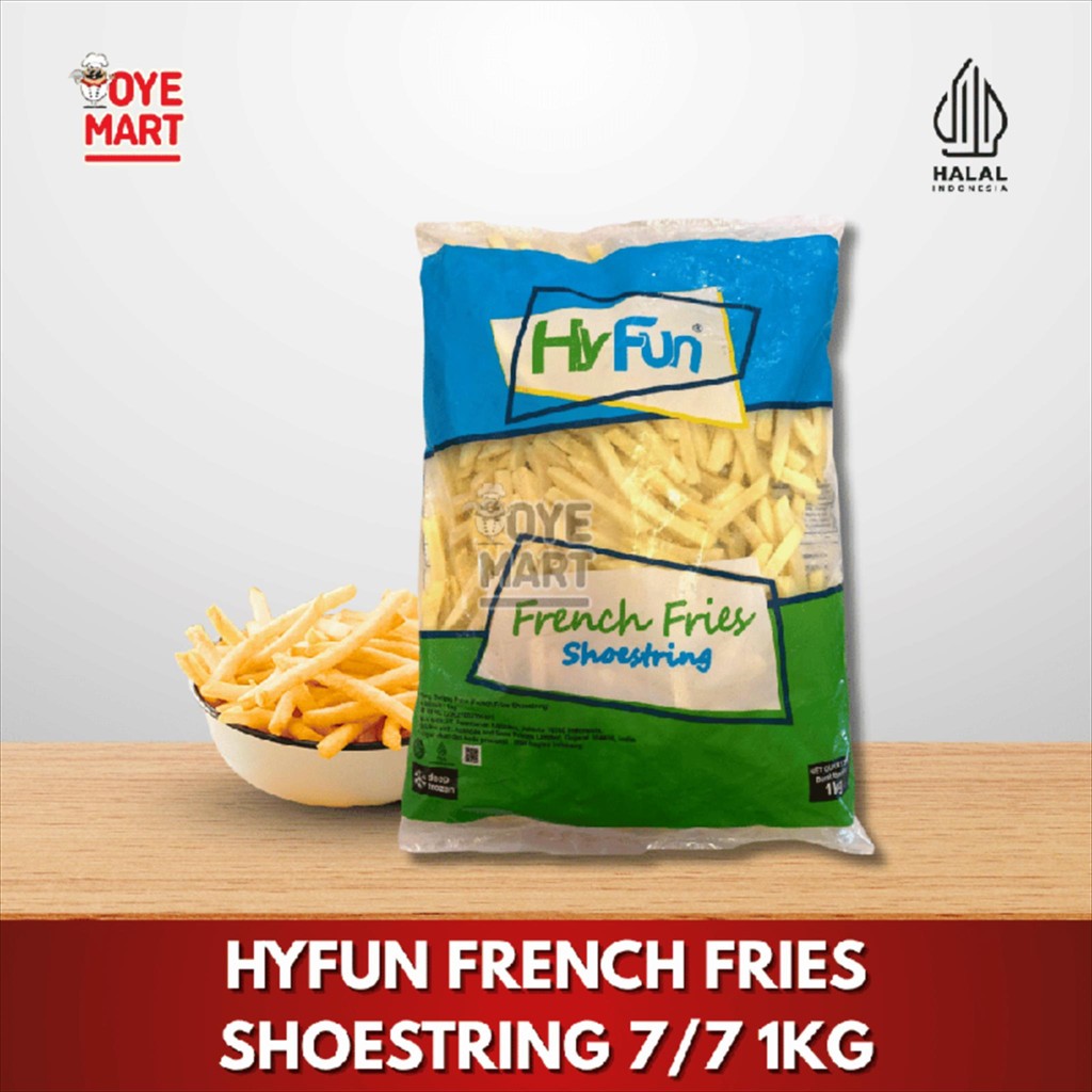 HYFUN FRENCH FRIES SHOESTRING  7/7 1KG / KENTANG GORENG BEKU