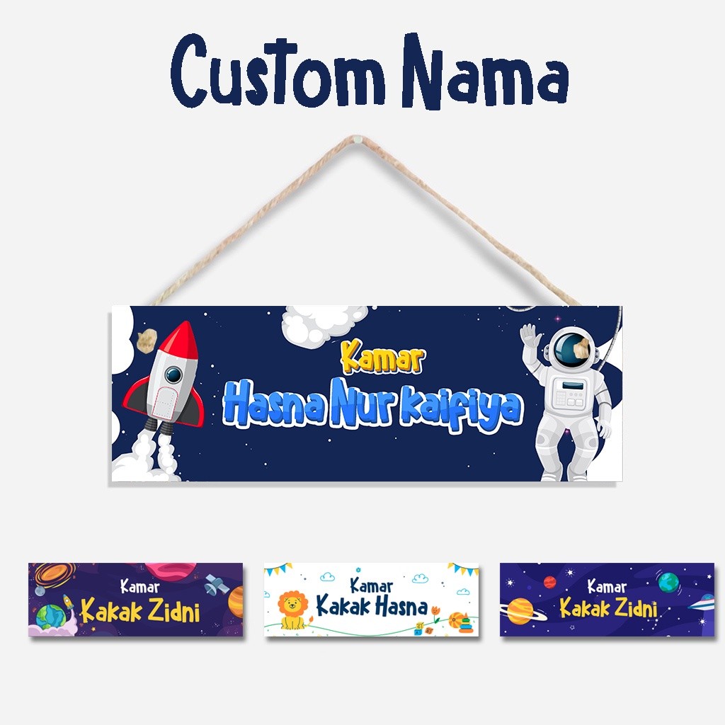 Hiasan Pintu Kamar Anak Hiasan Dinding Custom Nama